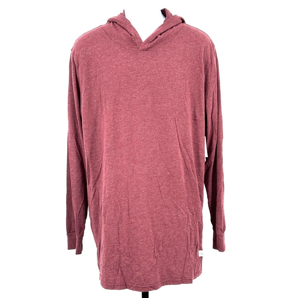 KINETIX Men's M Wine‎ Red NWT Long Sleeve Lightweight Cotton Blend Hoodie Shirt